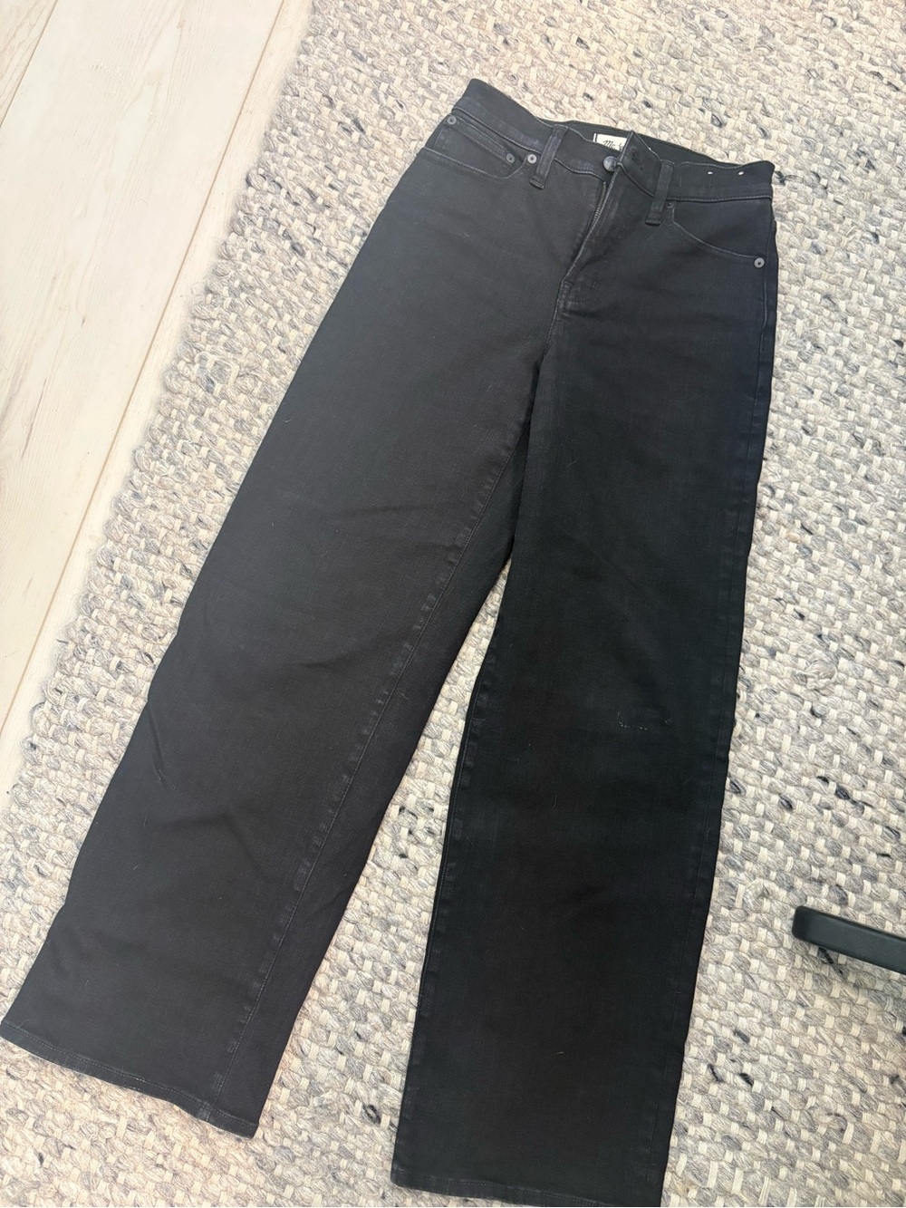 Madewell Size 25 the perfect vintage wide leg jean in black rinse